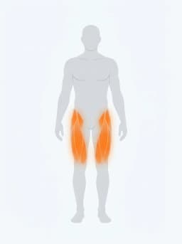 Body map highlighting hips, glutes